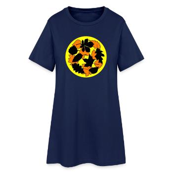 Automne Octobre Météo - Robe T-shirt Femme - marine clair - Devant