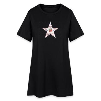 Silver star of Aleti and emblematic phrases - Women’s T-Shirt Dress - black - Front