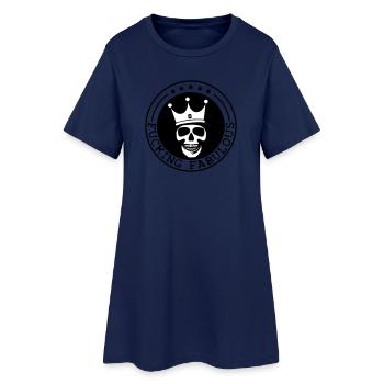 Kronen Schädel Grafik - Frauen T-Shirt-Kleid - Light Navy - Vorne