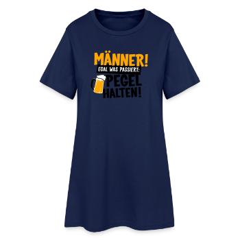 Männer Pegel halten - Frauen T-Shirt-Kleid - Light Navy - Vorne