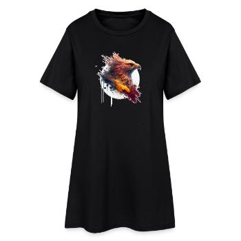 Aigle rouge aux yeux jaunes et cercle blanc - Robe T-shirt Femme - noir - Devant