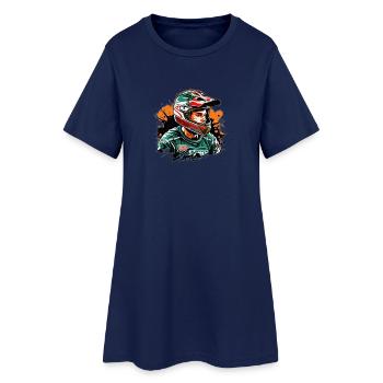 Rennfahrer Farbexplosion - Frauen T-Shirt-Kleid - Light Navy - Vorne