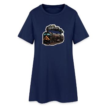 Train Life : Le train de l'aventure - Robe T-shirt Femme - marine clair - Devant