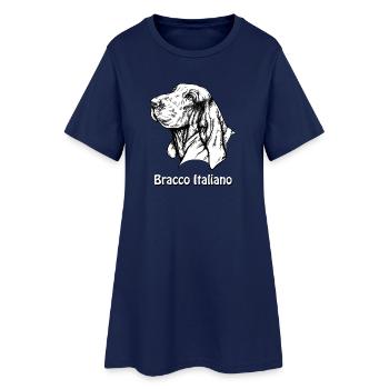 Bracco Italiano Portrait avec texte - Robe T-shirt Femme - marine clair - Devant