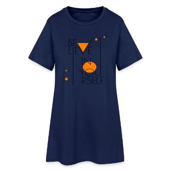 believe in yourself - Frauen T-Shirt-Kleid - Light Navy - Vorne