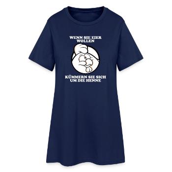 Kümmern Sie sich um die Henne 2 (dunkel) - Frauen T-Shirt-Kleid - Light Navy - Vorne