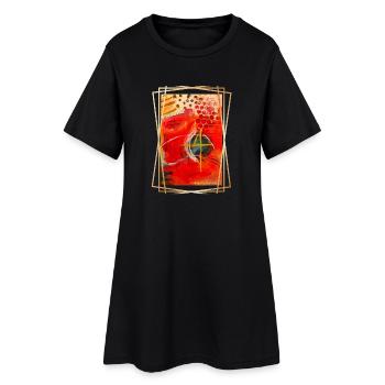 Abstraction de formes géométriques vibrantes - Robe T-shirt Femme - noir - Devant