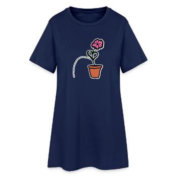 Pipinelke - Frauen T-Shirt-Kleid - Light Navy - Vorne