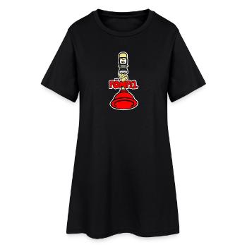 Pömpel - Frauen T-Shirt-Kleid - Schwarz - Vorne
