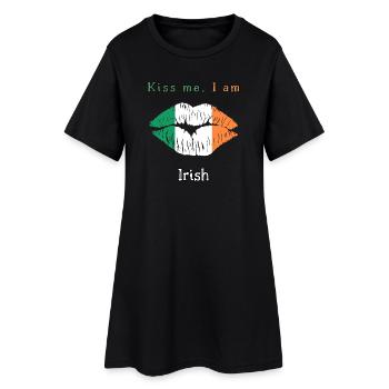 Kiss me - i am irish - Women’s T-Shirt Dress - black - Front