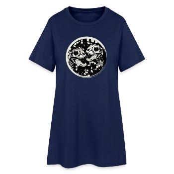 Two Dinosaur Skull Tyrannosaurus Rex - Women’s T-Shirt Dress - light navy - Front