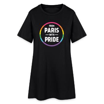 Mois de la fierté LGBTQ - De Paris avec fierté - Robe T-shirt Femme - noir - Devant