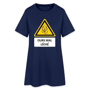 Ours mal léché - Robe T-shirt Femme - marine clair - Devant
