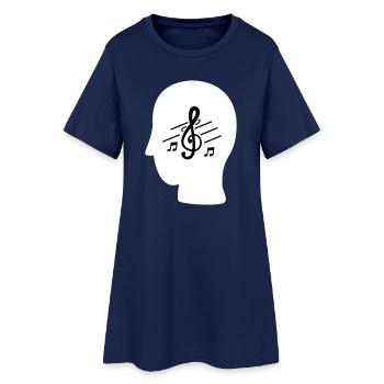 MUSIC IN MY MIND - Frauen T-Shirt-Kleid - Light Navy - Vorne