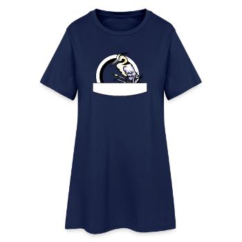 Oiseau pélican dans un cercle (mod.) - Robe T-shirt Femme - marine clair - Devant