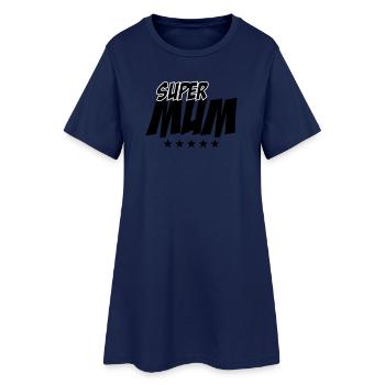 Super Maman - Fête des Mères - Robe T-shirt Femme - marine clair - Devant