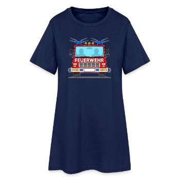 Feuerwehrauto - Frauen T-Shirt-Kleid - Light Navy - Vorne