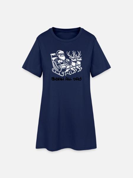 Cooler Santa – Sleigh All Day - Frauen T-Shirt-Kleid - Light Navy