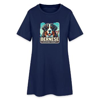Bouvier bernois - Robe T-shirt Femme - marine clair - Devant