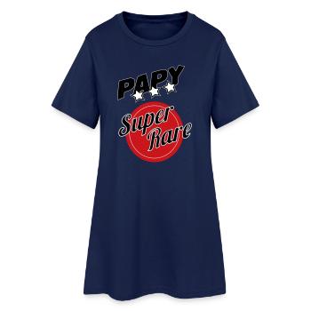 Papy super rare - Robe T-shirt Femme - marine clair - Devant