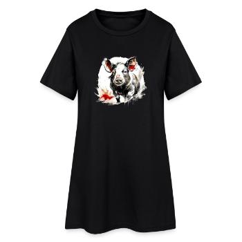 Zodiaque Chinois Cochon - Robe T-shirt Femme - noir - Devant