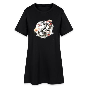 Signe du zodiaque chinois Dragon - Robe T-shirt Femme - noir - Devant