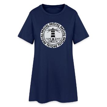 Moin Moin Leuchtturm – Maritimes Küsten Design - Frauen T-Shirt-Kleid - Light Navy - Vorne