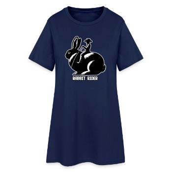Rabbit Rider (texte léger - avec contour, 3 couleurs) - Robe T-shirt Femme - marine clair - Devant
