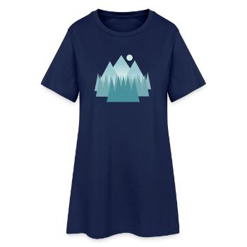 Paysage de montagne astral dans les tons bleus - Robe T-shirt Femme - marine clair - Devant