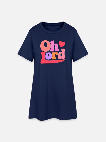 Oh Lord - Women’s T-Shirt Dress - light navy