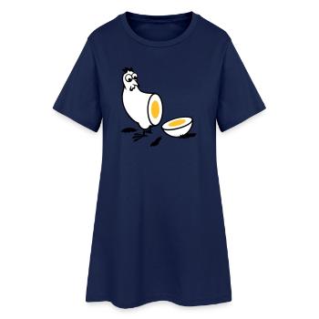 Huhn oder Ei - Frauen T-Shirt-Kleid - Light Navy - Vorne