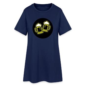 Toast à la bière symbole Chope à bière - Robe T-shirt Femme - marine clair - Devant