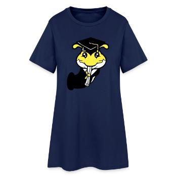Trou Chenille Certificat de fin d'études secondaires Diplôme d'études secondaires obtenu - Robe T-shirt Femme - marine clair - Devant