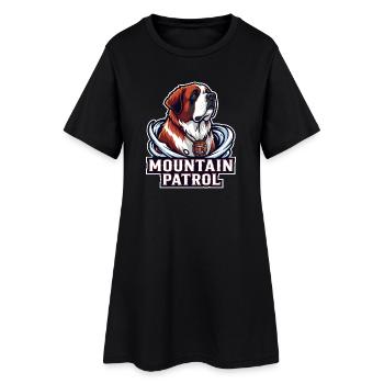 Propriétaire du badge de chien de la patrouille de montagne de Saint Bernard - Robe T-shirt Femme - noir - Devant