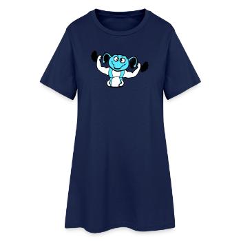 Raupe Bodybuilder Muskelaufbau Stark Fitness Gym - Frauen T-Shirt-Kleid - Light Navy - Vorne