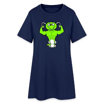 Caterpillar Bodybuilder Muscle Building Strong Fitness Gym - Women’s T-Shirt Dress - light navy - Front