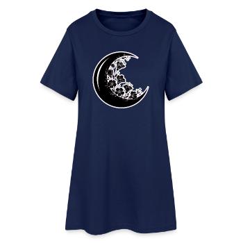 Illustration florale de la phase de lune - Robe T-shirt Femme - marine clair - Devant