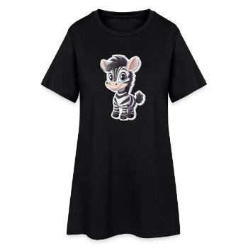 Zèbre - Robe T-shirt Femme - noir - Devant