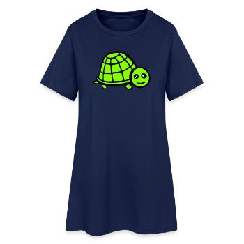 tortue mignonne souriante heureuse drôle - Robe T-shirt Femme - marine clair - Devant