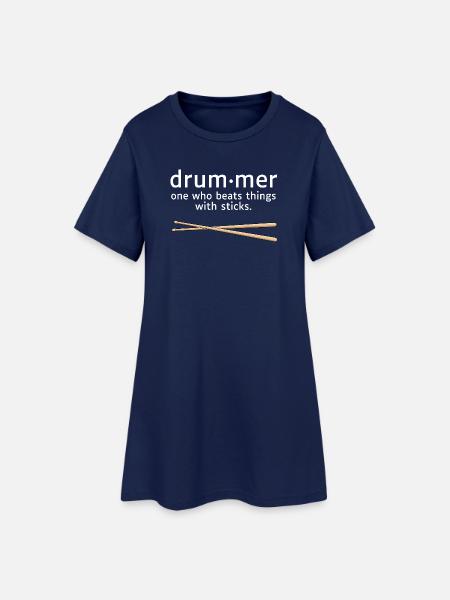 Drummer Definition Lustiger Schlagzeuger Spruch - Frauen T-Shirt-Kleid - Light Navy