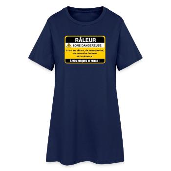Râleur Zone Dangereuse - Robe T-shirt Femme - marine clair - Devant