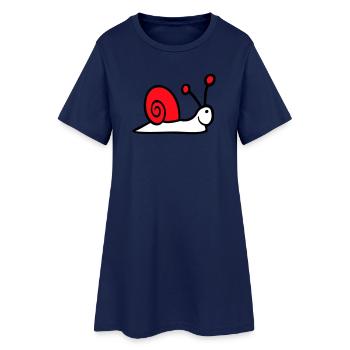 coquille d’escargot mignon mignon heureux cool - Robe T-shirt Femme - marine clair - Devant