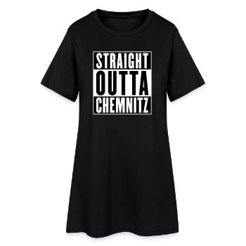 Tout droit sorti de Chemnitz (couleurs changeantes) - Robe T-shirt Femme - noir - Devant