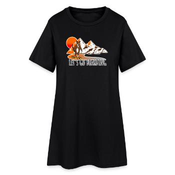 The longboard cat skates into the sunset - Women’s T-Shirt Dress - black - Front