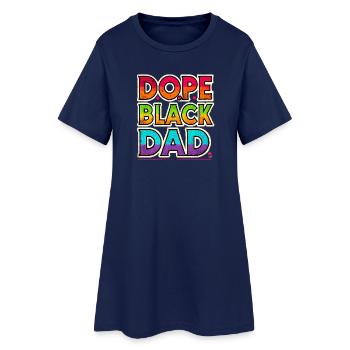 Cool Black Dad Rainbow Design - Women’s T-Shirt Dress - light navy - Front
