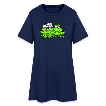 2 grenouilles couple femme homme crapaud drôle amoureux - Robe T-shirt Femme - marine clair - Devant