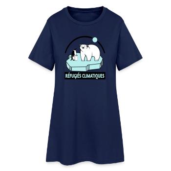 Réfugiés climatiques - Robe T-shirt Femme - marine clair - Devant