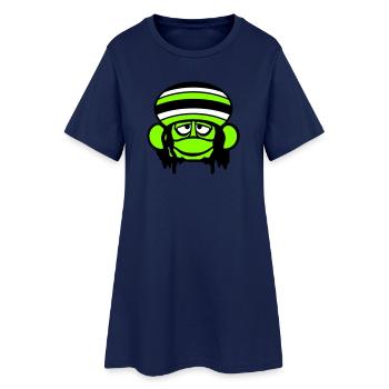 Frosch Reggae Musik Rasta Haare Mütze Jamaika Fun - Frauen T-Shirt-Kleid - Light Navy - Vorne