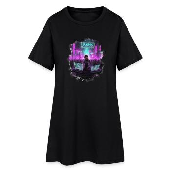 Cyberpunk_DJ_Party - Robe T-shirt Femme - noir - Devant