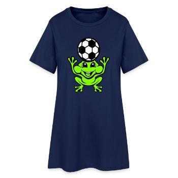 Frog Soccer Header Ball Playing Toad - Women’s T-Shirt Dress - light navy - Front